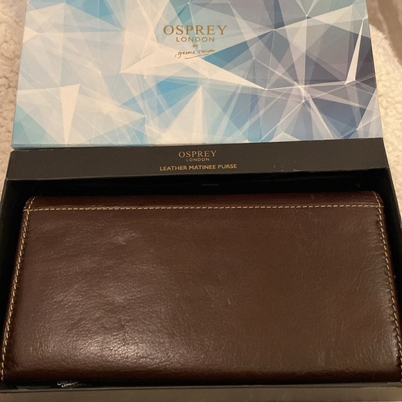 OSPREY LONDON Saddle Leather Julia Large Matinee Wallet by Graeme Ellison - Picture 2 of 7